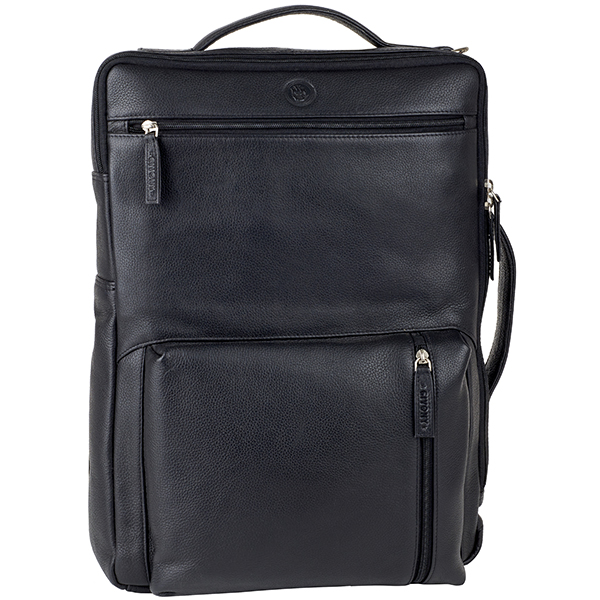 תיק גב וצד (שניים באחד) עור איכותי למחשב נייד עד 17.3 אינץ