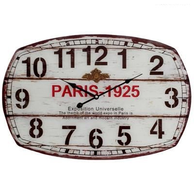 PARIS - שעון קיר רטרו מלבני 60x40 ס"מ. 