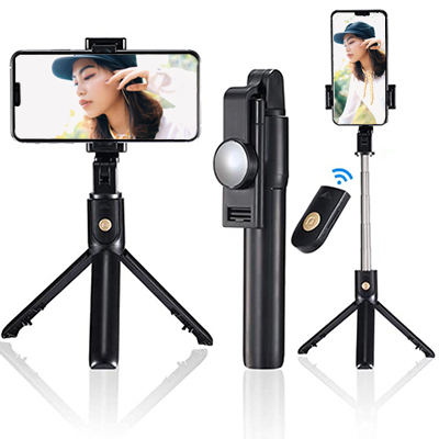 חצובה טלסקופית למגוון טלפונים ניידים
בעלת 3 רגליים, מתקפלת ויציבה ההופכת למקל סלפי עם שלט בלוטוס.
גודל סגור – 20 ס”מ.
גודל פתוח – 70 ס”מ.