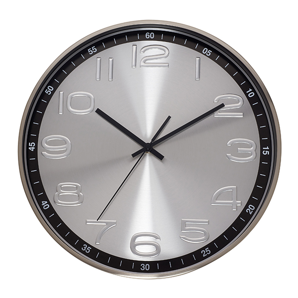 שעון קיר זכוכית מסגרת אלומיניום קוטר 36 ס