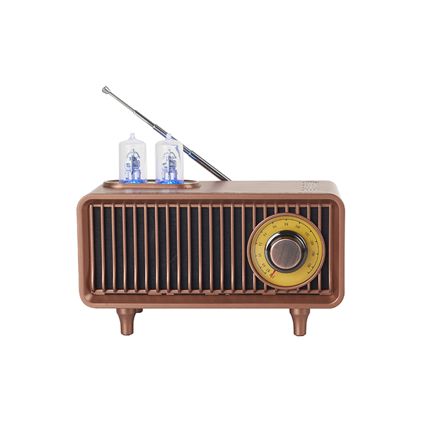 רדיו רמקול Bluetooth רטרו עם שפורפרות. 
מפרט טכני:
היענות תדרים: 50Hz-20KHz.
תמיכה בפורמט: BT/TF/AUX/FM.
גרסת BT: 5.3.
עוצמת רמקול: 5W.
טווח: עד 10 מטר.