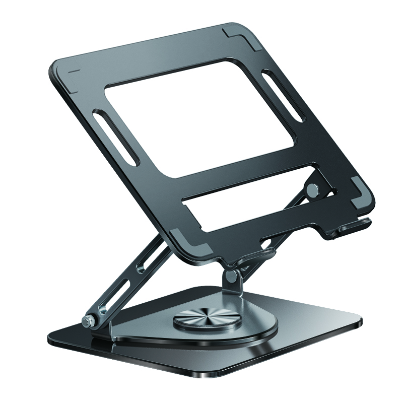 מעמד שולחני מתכתי מתכוונן עם זרוע מסתובבת 360 למחשב נייד, 26x22x4 ס