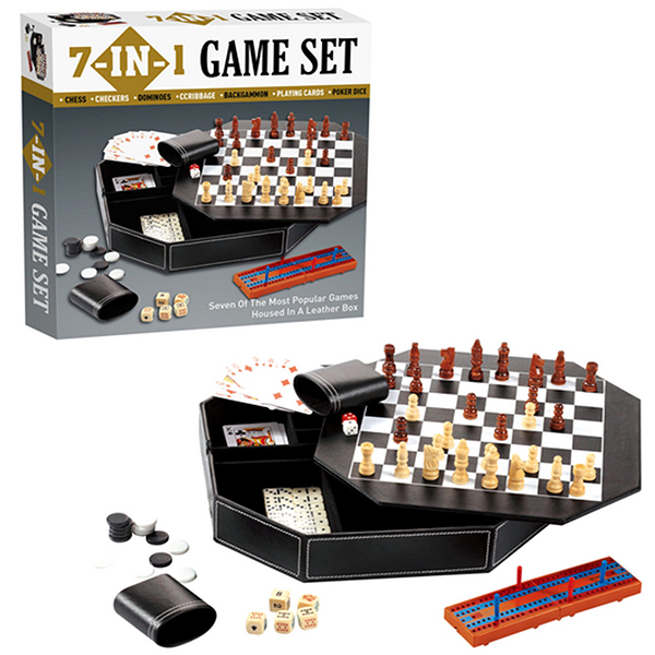 שבעה משחקים במארז עור מהודר.
