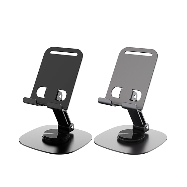 מעמד מתכתי לטלפון נייד וטאבלט מתכוונן עם זרוע מסתובבת 360