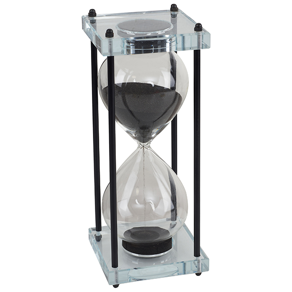 שעון חול זכוכית ומתכת 9.5x9.5x24.5 ס