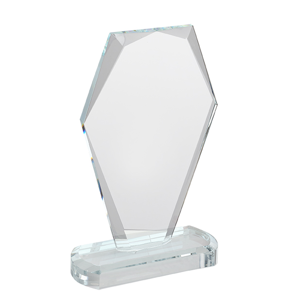 מגן הוקרה מזכוכית קריסטל עם בסיס מובנה 19x12 ס