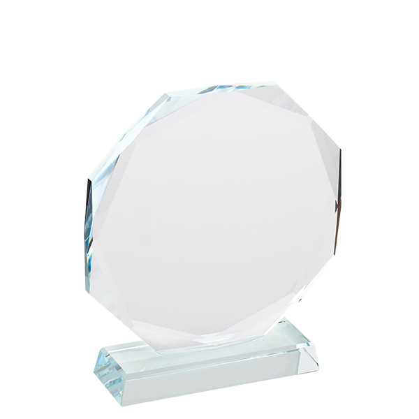 מגן הוקרה מזכוכית קריסטל עם בסיס מובנה מלבני 16x13 ס