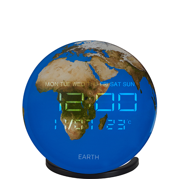 "כדור הארץ" - שעון דיגיטלי שולחני משולב עם רמקול Bluetooth.
