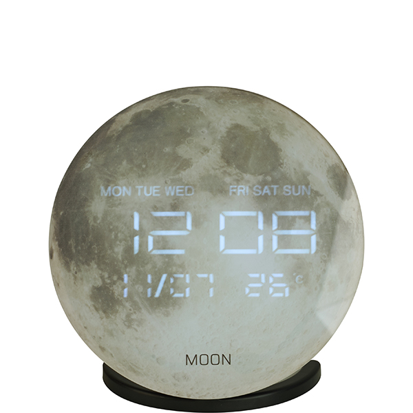 "ירח" - שעון דיגיטלי שולחני משולב עם רמקול Bluetooth.