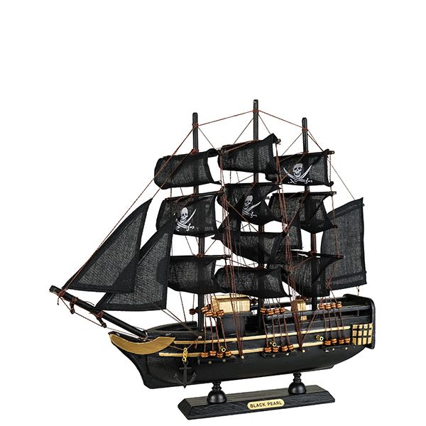 ספינת פיראטים מפרשים שחורים 34 ס"מ. 