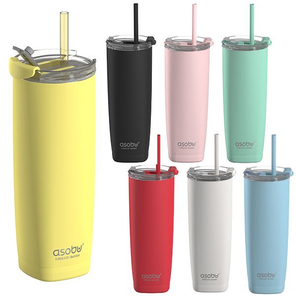 Aqualina - ספל תרמי נירוסטה חם/קר עם קש ומכסה טריטן מבית ASOBU.
תכולה: 600 מ