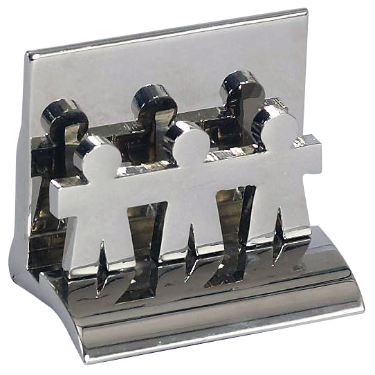 מעמד לכרטיסי ביקור מתכתי אנשים.