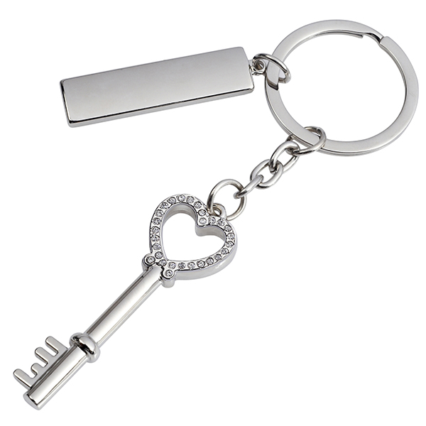 מחזיק מפתחות מתכתי משובץ באבנים 