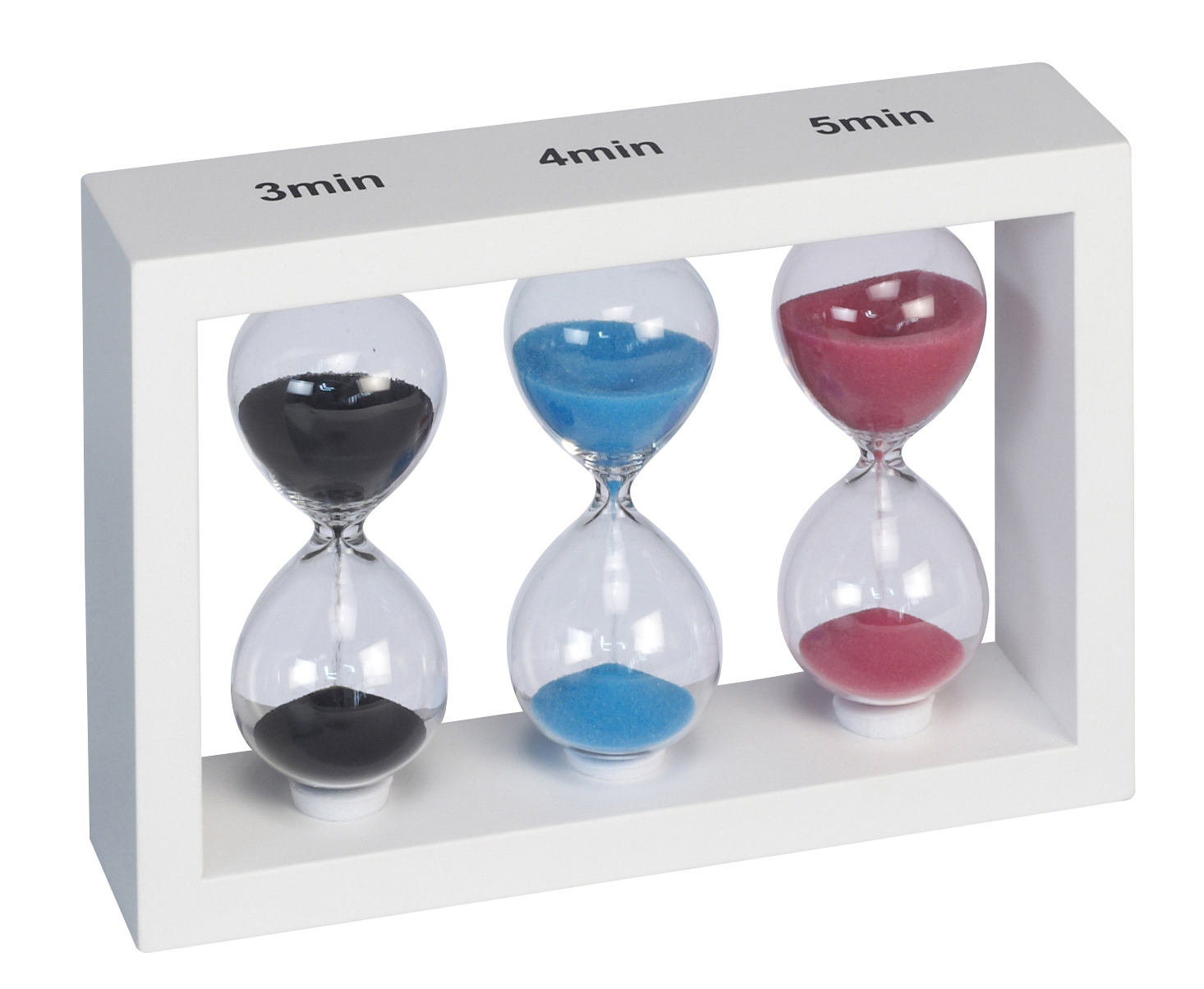 שלושה שעוני חול במסגרת עץ 19.7x13x4.5 ס