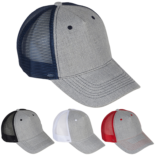 כובע מצחיה רשת כותנה מוברש 5 פאנל. 
סקוץ