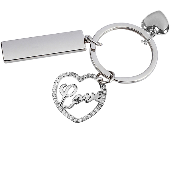 מחזיק מפתחות מתכתי משובץ באבנים 