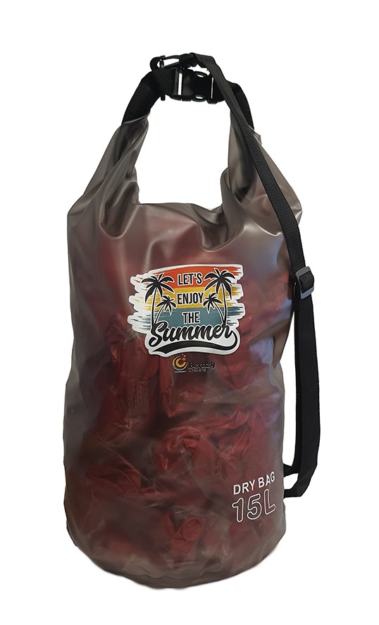 פרוסטי - תיק אטום למים 15 ליטר. 
רצועות כתף, רצועות סגירה וקיפול לאטימות מים מלאה. 
עשוי PVC מחוזק. 