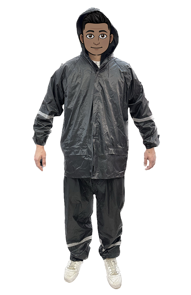 חליפת גשם פרימיום איכותית במיוחד.
עשויה Pvc עבה ואיכותי.
מידה אחת המתאימה לגובה בין 1.70 ועד 2 מטר ולאנשים במשקל 80-120 ק”ג.
פסים מחזירי אור בשרוולי הידיים, הרגליים והגב.
