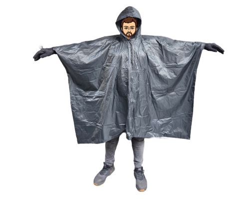 שכמיית גשם עשויה pvc חצי אטום.
one size.
מתאימה מגובה 160 עד 185 ס”מ.
כולל כובע עם שרוכים להתאמת המידה על הראש.
כפתורים בצדדי השכמייה על מנת למנוע כניסה של מים פנימה.