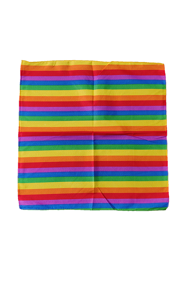 בנדנה גאווה - בנדנה בצבעי הגאווה. איכותית. ניתנת לשימוש במגוון סגנונות. בנדנה לקשירה על הראש, על היד ועוד. .
גודל 50x50 ס”מ.