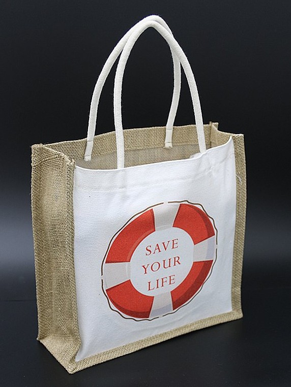 תיק יוטה + קנבס קטן 30x30x10 ס