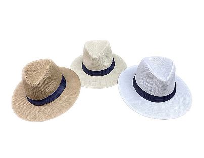 כובע דגם מיקונוס דמוי קש, בתוספת סרט ג