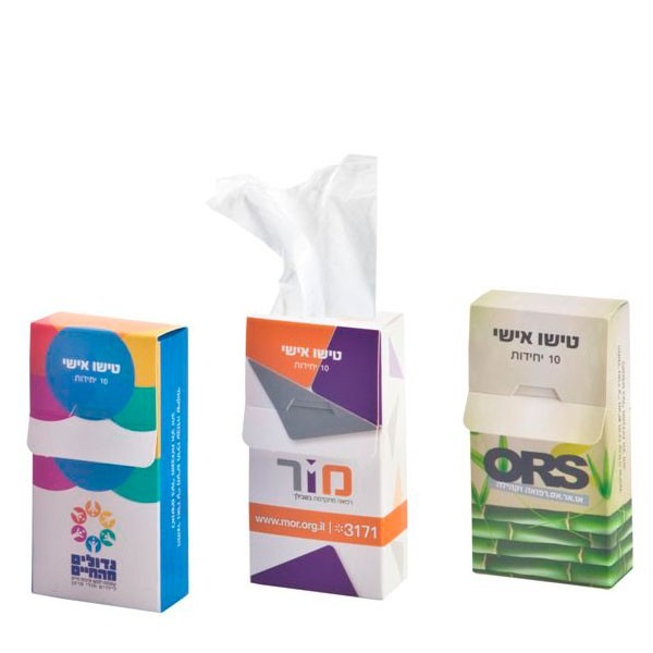 טישו כיס 10 ממחטות מעוצב 2.8x5.5x10.5 ס