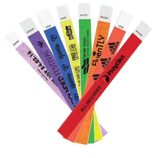 צמידי נייר איכותיים ועמידים במים. 
רוחב 2.5 ס