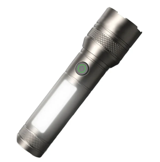 פנס טקטי עוצמתי מאיר עד 1 קילומטר.
אפשרות לכיוון פוקוס/זום תאורה.
נטען בחיבור USB (כבל כלול).
תאורת לד צדדית.
לחצן כיבוי הפעלה.
מצב SOS.
תאורה אדומה.
תאורת משטרה (כחול אדום מהבהב).
מידות: אורך: 14 ס