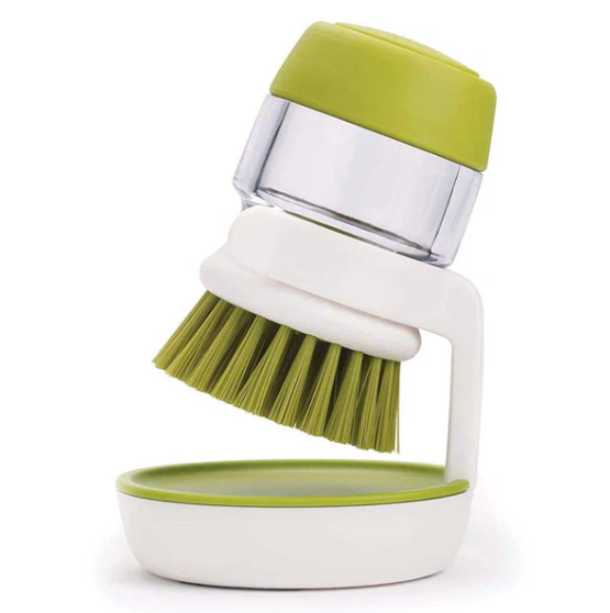 מברשת ניקוי לכיור - מברשת איכותית לכיור.
תא למילוי סבון.
מוציא כמות מדודה של סבון בכל לחיצה.
מעמד שמחזיק את המברשת באוויר לניקוז נוזלים.
מברשת איכותית לקרצוף וניקוי כלים.
מידות: קוטר: 9 ס"מ, גובה 14 ס"מ.