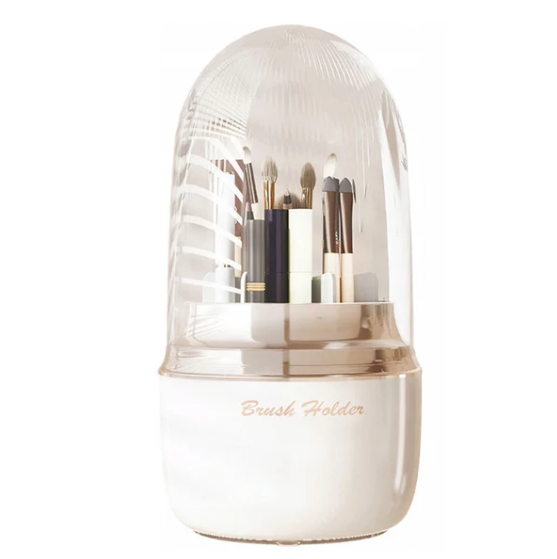 ארגונית שולחנית לכלי איפור ומברשות.
עיצוב מרשים ונוח לשימוש.
חלוקה פנימית 7 תאים.
תא פנימי מסתובב 360 מעלות.
מידות: גובה: 23.7 ס"מ, קוטר: 12.5 ס"מ.