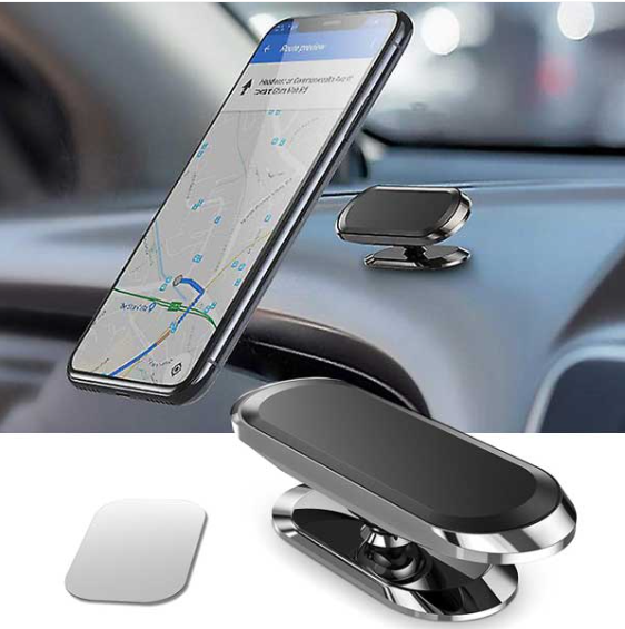 מעמד מגנטי לרכב אליפסה. 
בסיס רחב וחזק במיוחד.
ניתן לכיוון זווית. 
כולל דבק דו צדדי לחיבור לדשבורד או לשולחן.
כולל דיסקית מתכת לחיבור לסמארטפון או גאדג