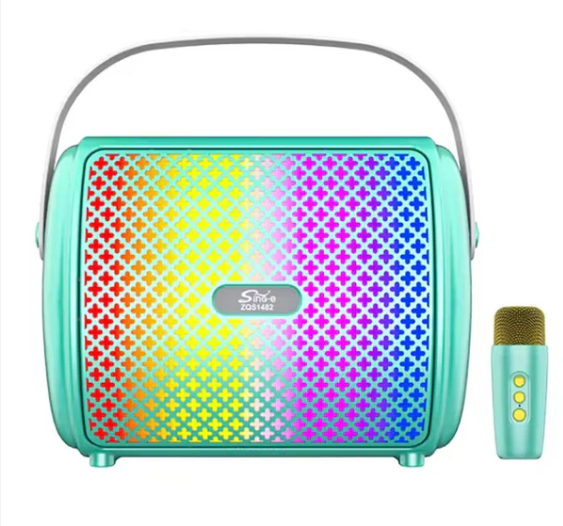 רמקול קריוקי עם תאורה ומיקרופון 16.5x10 ס