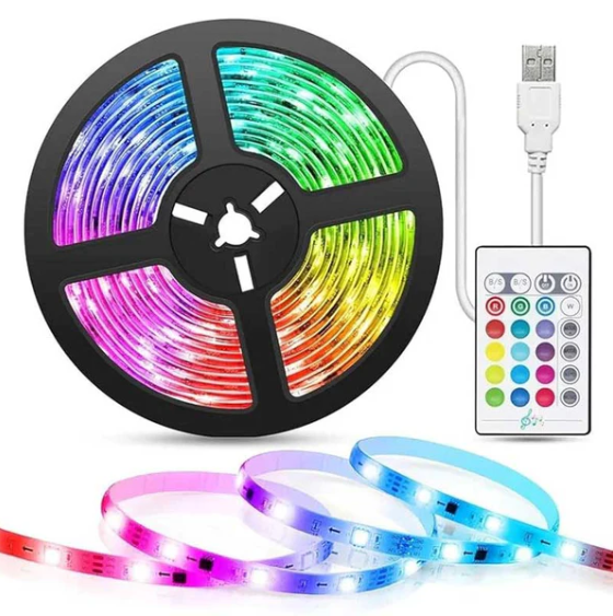 תאורת לד רב שימושית עם שלט רחוק וחיבור USB.
מנורת לילה מדליקה.
אורך 5 מטר.
שלט אלחוטי מלא.
מופעל באמצעות חיבור USB.