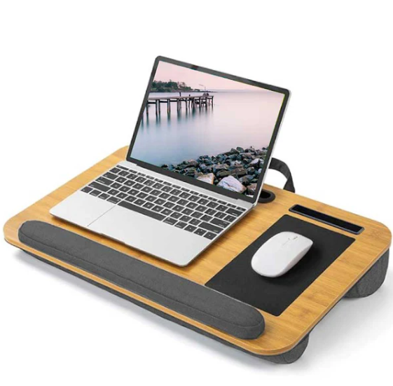 משטח עבודה למחשב נייד.
כרית נוחות למעלה ולמטה.
משטח לעכבר.
מעמד לסמארטפון / טאבלט.
מעולה למחשב נייד ושולחן עבודה נייד.
ידית נשיאה.