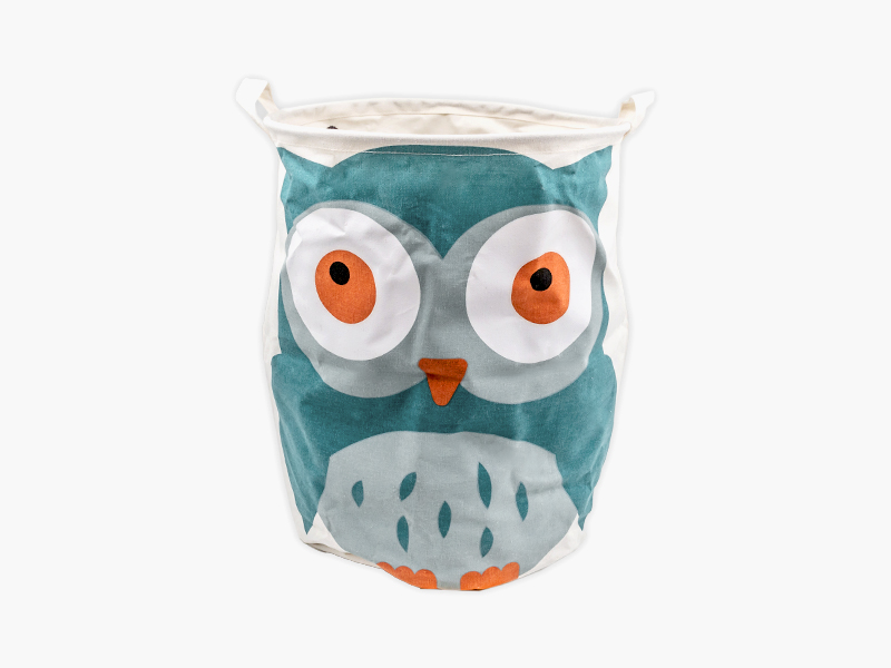 סל כביסה ינשוף/משושים/משולשים - סל כביסה מבד קנבס איכותי. 
קוטר כ 32 ס”מ גובה כ 38 ס”מ. 
כולל ידיות נשיאה מבד.