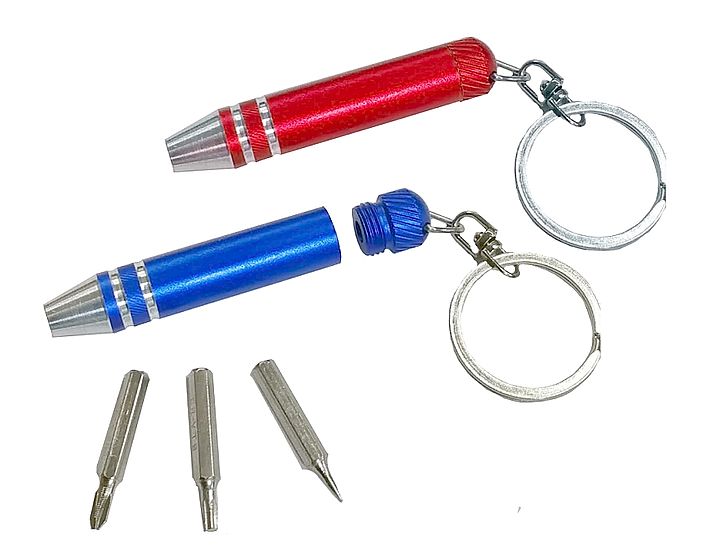 מברג מחזיק מפתחות מכיל 3 ביטים שונים.
מוצר איכותי ומיוחד. 
