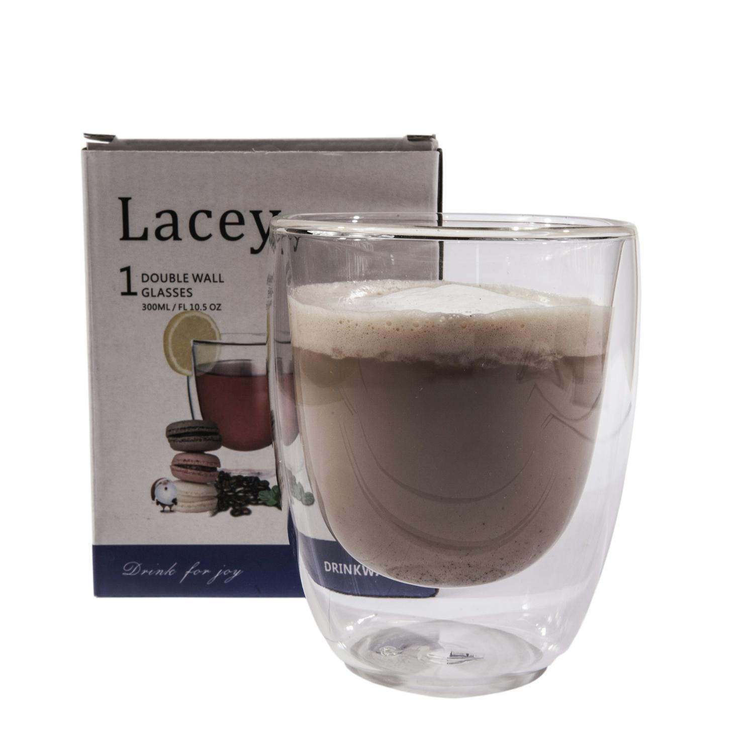 אינגליש - ספל מעוצב עשוי זכוכית עם דופן כפולה, 280 מ