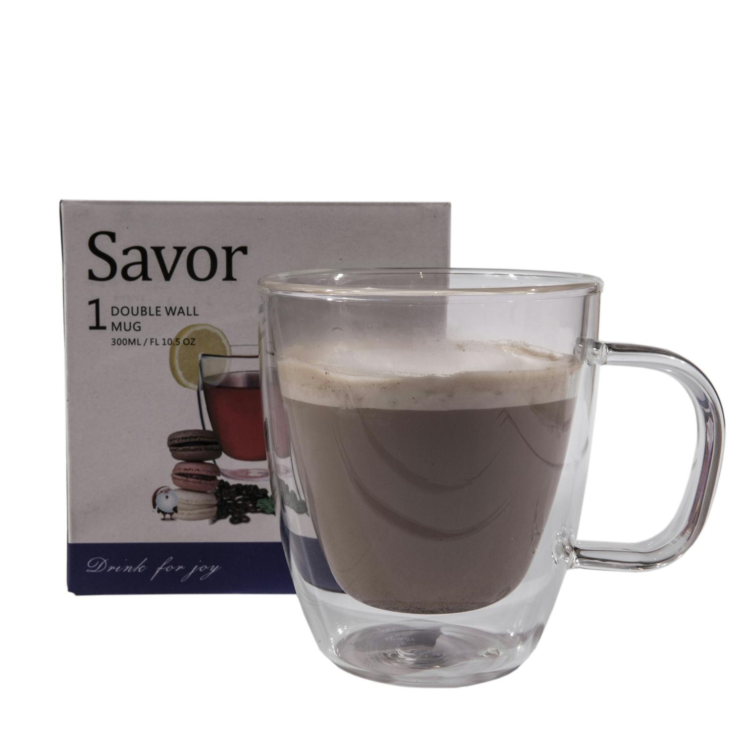 מוריניג - ספל מעוצב עשוי זכוכית עם דופן כפולה
עם ידית אחיזה, 330 מ