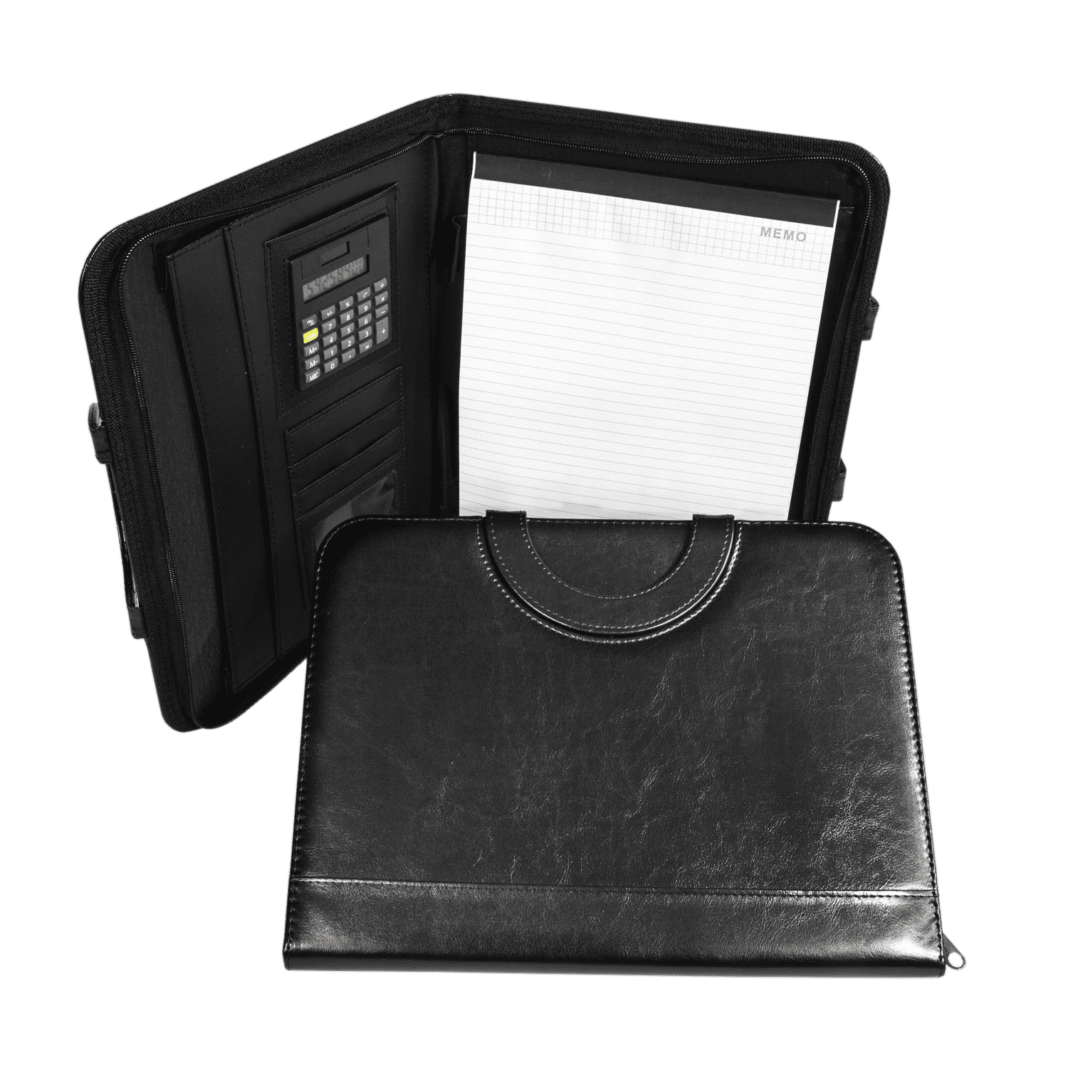 מכתביה A4. כולל מחשבון, בלוק נייר ותאי אחסון. 
ידיות מתקפלות עם סוגר מגנט.
סגירת רוכסן.
