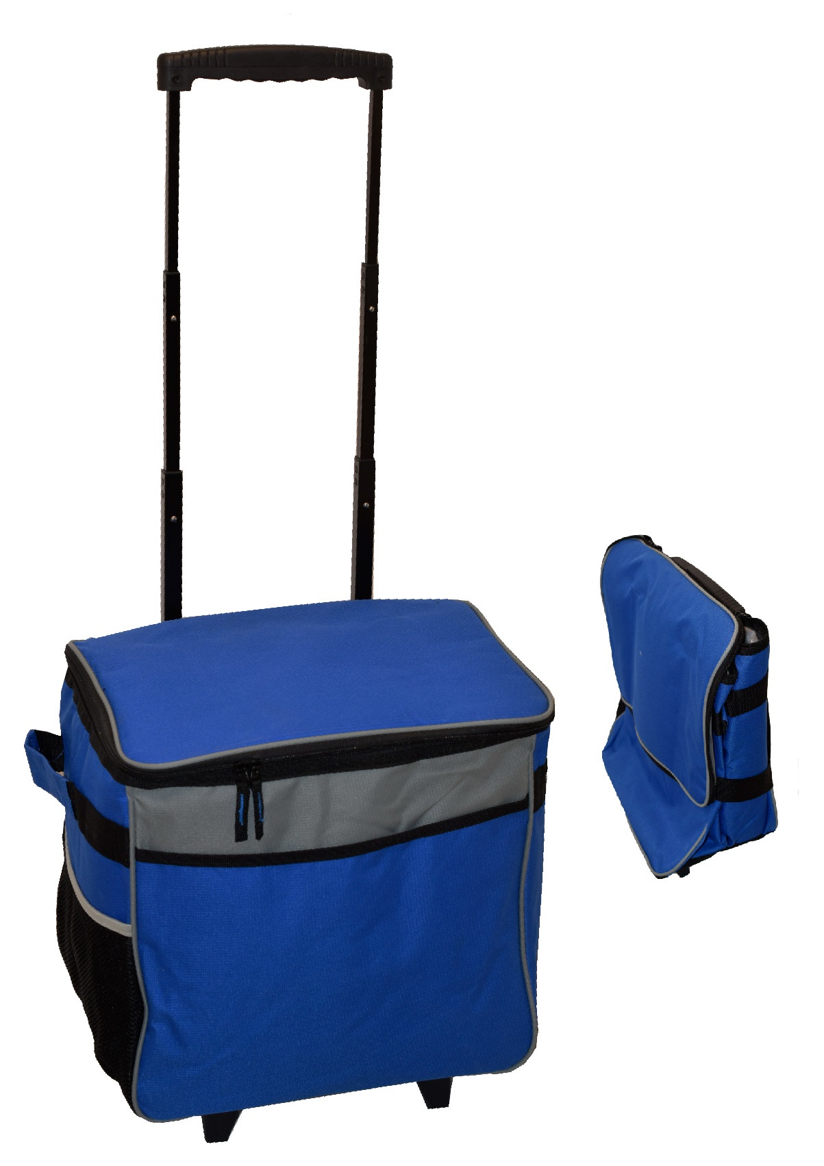 צידנית טרולי איכותית נפח 32 ליטר, עם בטנת PEVA.
ידית טלסקופית מאלומיניום.


