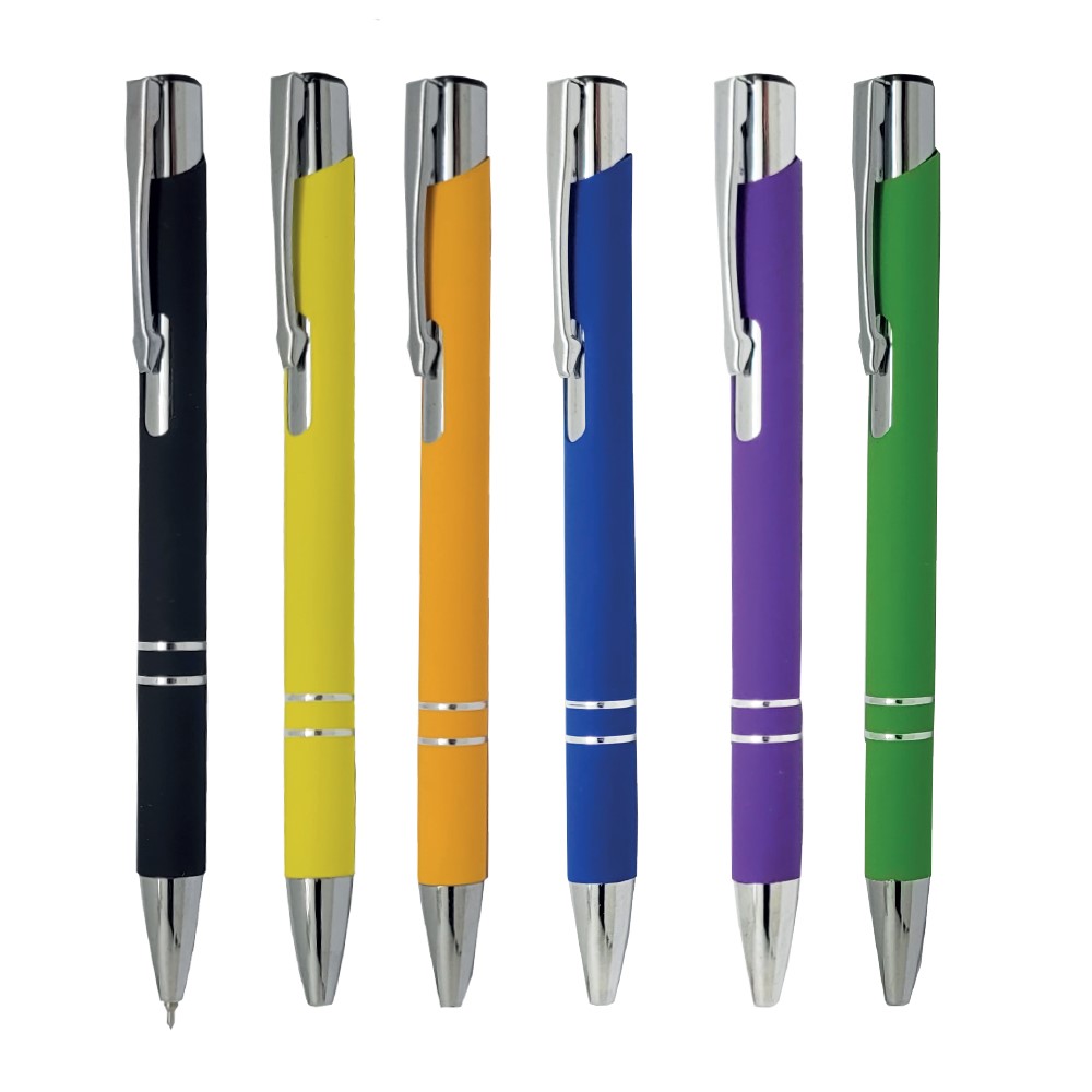 עט מתכת ציפוי גומי. כתיבת ג