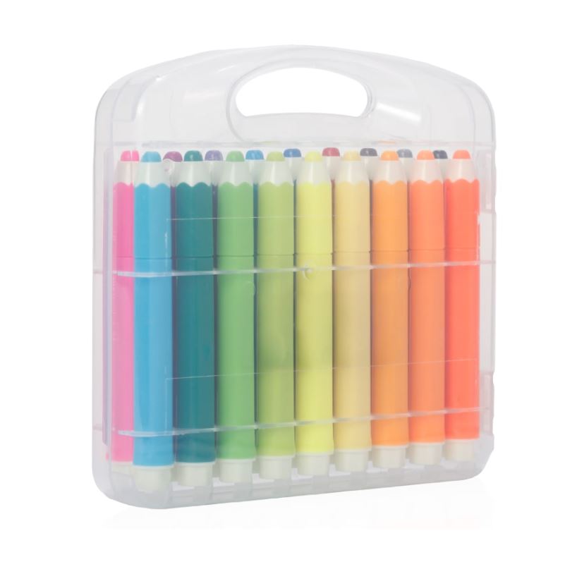 קשת - מזוודה קשיחה 17x13.5 ס"מ, עם ידית נשיאה.
מכילה 18 טושים צבעוניים.
גודל מדבקה: 14x6 ס"מ.