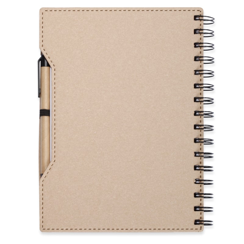 נתיב - מחברת ספירלה עם כריכה קשה גודל A5.   
מנייר ממוחזר עם עט תואם.
96 דף. 