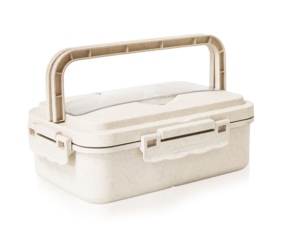 בנטו - קופסת אוכל מעוצבת עשויה חיטה 21x7.5x14 ס"מ, עם חלוקה פנימית וידית נשיאה.
תא ייעודי לסכו"ם.
מתאימה לשימוש במדיח כלים ובמיקרוגל.