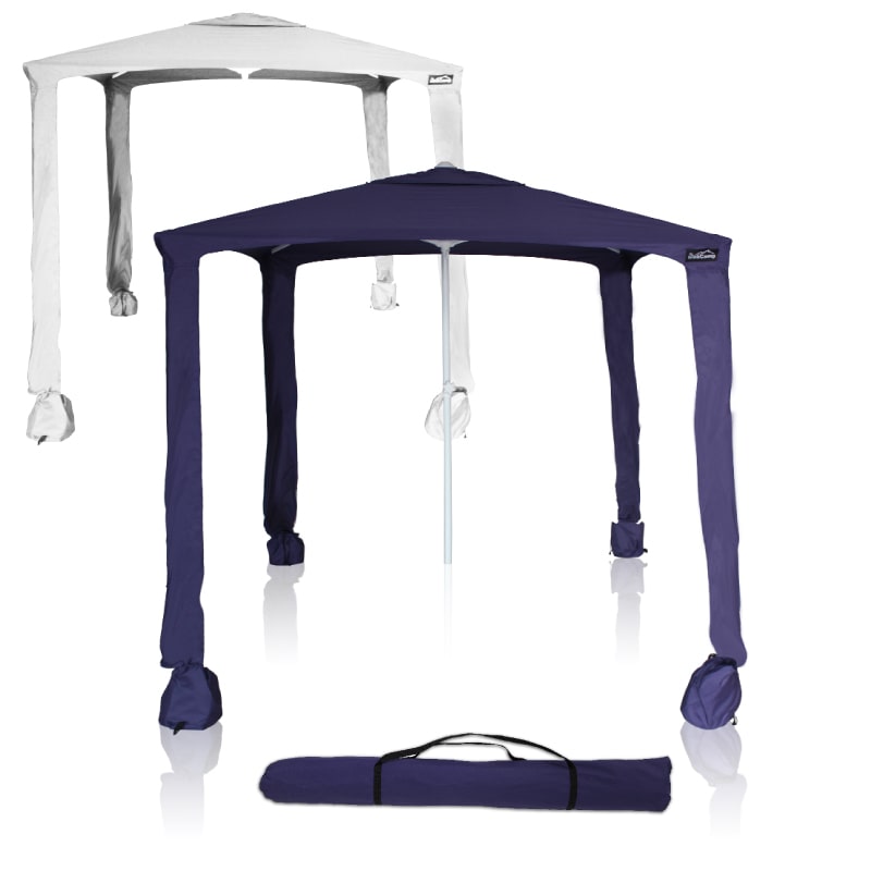 גזיבו - סככת צל גזיבו 190x190 הנפתחת ונסגרת ללא מאמץ הודות לפטנט ייחודי ובלעדי הכולל שלד פנימי בצורת מוט טלסקופי מתקפל ו-4 עוגני חול צדדים, ללא חבלים ויתדות מיותרים.
שלד פנימי חזק ויציב. 
בד מסנן קרינה UV. 