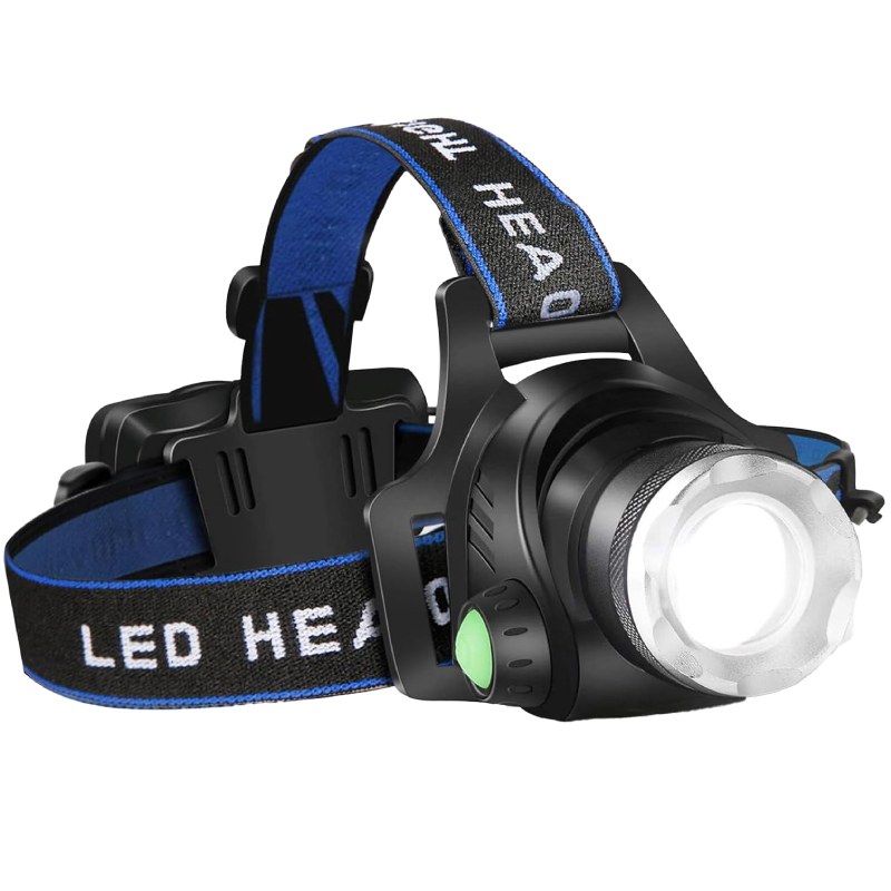 בים - פנס ראש עוצמתי במיוחד 5W עם רצועת ראש נוחה הניתנת לכוונון. 
3 מצבי תאורה שונים. 
כיוון זווית הפנס ל 90 מעלות. 
פועל באמצעות סוללת ליתיום בטעינת USB. 