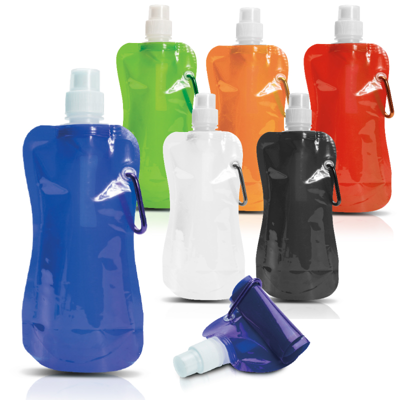 טרופית - בקבוק/שקית שתיה מתקפל רב פעמי, עם שקאל. 
500 מ