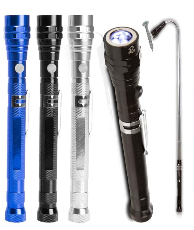 לונג - פנס 5 לדים מקצועי טלסקופי חזק במיוחד מתכוונן,
עם 2 מגנטים בכל צד.
17 ס”מ נפתח לאורך של 26.5 ס”מ. 