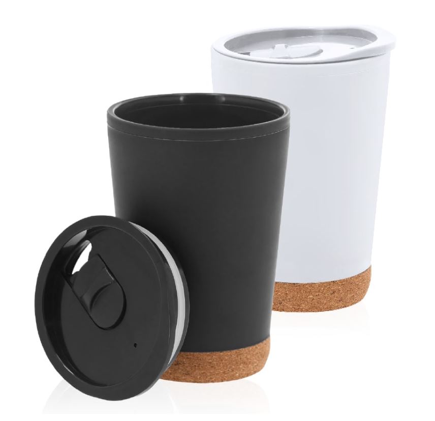 אקוסיפ - כוס תרמית עשוי פלסטיק בעיצוב מודרני בשילוב שעם, 320 מ”ל. 